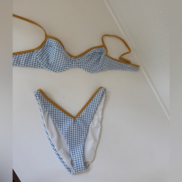 Tularosa Gingham Bikini with Mustard Accents - Picture 2 of 6